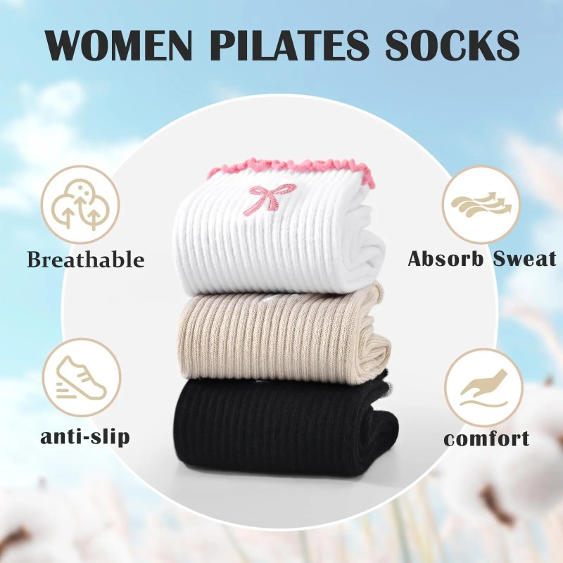 Yoga Strap Cotton - Chaussettes de yoga professionnelles, chaussettes antidérapantes